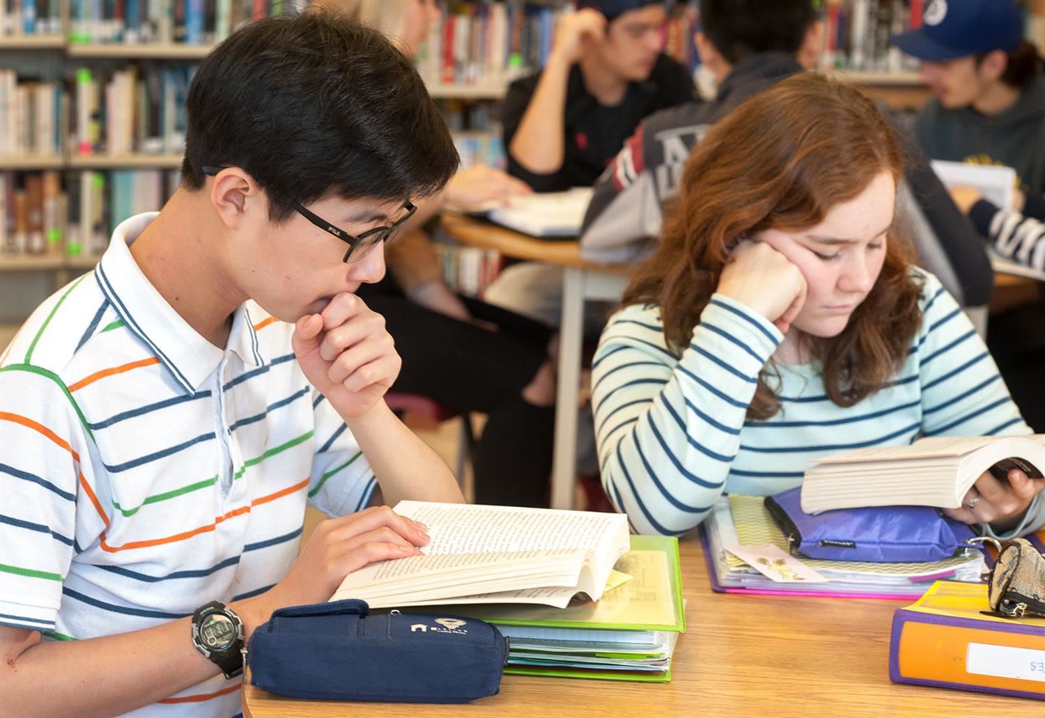  Two students studying