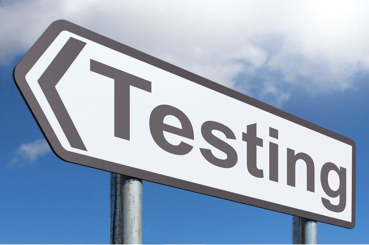  Sign that says Testing