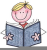  cartoon image of boy holding a book